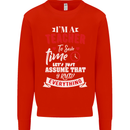 Teacher I Know Everything Funny Teaching Mens Sweatshirt Jumper Bright Red