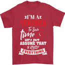 Teacher I Know Everything Funny Teaching Mens T-Shirt Cotton Gildan Red