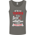 Teacher I Know Everything Funny Teaching Mens Vest Tank Top Charcoal