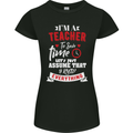 Teacher I Know Everything Funny Teaching Womens Petite Cut T-Shirt Black