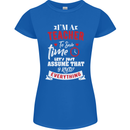 Teacher I Know Everything Funny Teaching Womens Petite Cut T-Shirt Royal Blue