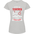 Teacher I Know Everything Funny Teaching Womens Petite Cut T-Shirt Sports Grey
