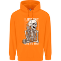 Teacher Ill Just Wait Teaching Maths Enlish Childrens Kids Hoodie Orange