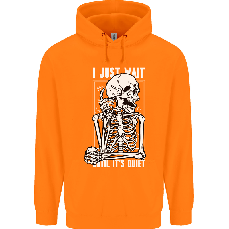 Teacher Ill Just Wait Teaching Maths Enlish Childrens Kids Hoodie Orange