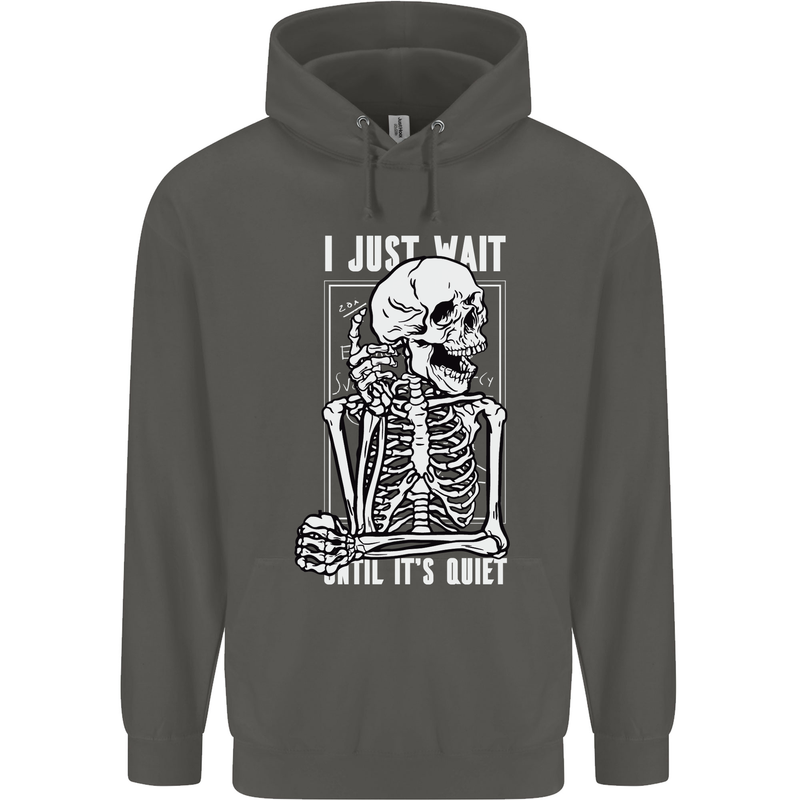 Teacher Ill Just Wait Teaching Maths Enlish Childrens Kids Hoodie Storm Grey