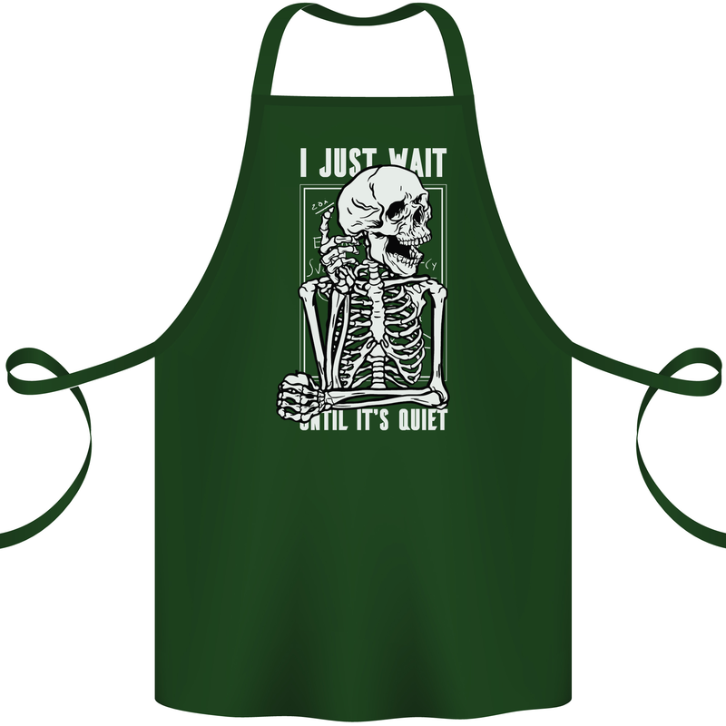Teacher Ill Just Wait Teaching Maths Enlish Cotton Apron 100% Organic Forest Green