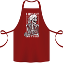 Teacher Ill Just Wait Teaching Maths Enlish Cotton Apron 100% Organic Maroon