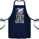 Teacher Ill Just Wait Teaching Maths Enlish Cotton Apron 100% Organic Navy Blue