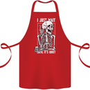 Teacher Ill Just Wait Teaching Maths Enlish Cotton Apron 100% Organic Red