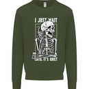 Teacher Ill Just Wait Teaching Maths Enlish Kids Sweatshirt Jumper Forest Green