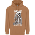 Teacher Ill Just Wait Teaching Maths Enlish Mens 80% Cotton Hoodie Caramel Latte