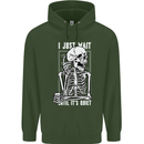 Teacher Ill Just Wait Teaching Maths Enlish Mens 80% Cotton Hoodie Forest Green