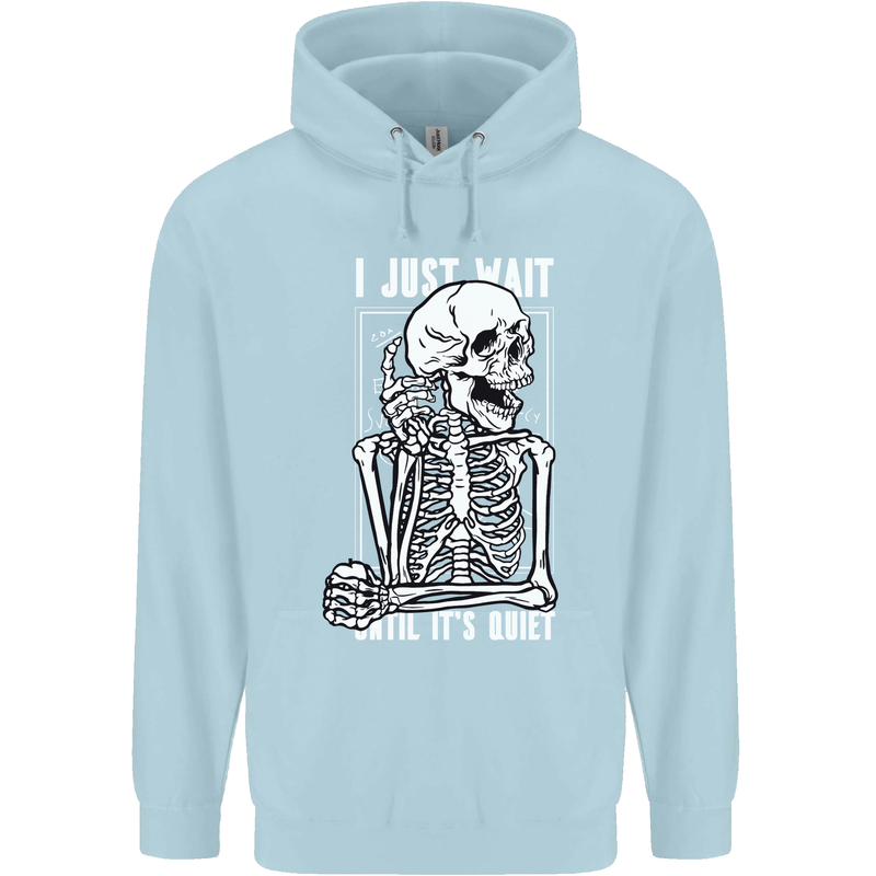 Teacher Ill Just Wait Teaching Maths Enlish Mens 80% Cotton Hoodie Light Blue