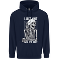 Teacher Ill Just Wait Teaching Maths Enlish Mens 80% Cotton Hoodie Navy Blue