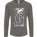 Teacher Ill Just Wait Teaching Maths Enlish Mens Long Sleeve T-Shirt Charcoal