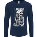 Teacher Ill Just Wait Teaching Maths Enlish Mens Long Sleeve T-Shirt Navy Blue