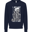 Teacher Ill Just Wait Teaching Maths Enlish Mens Sweatshirt Jumper Navy Blue