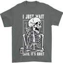 Teacher Ill Just Wait Teaching Maths Enlish Mens T-Shirt Cotton Gildan Charcoal