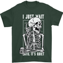 Teacher Ill Just Wait Teaching Maths Enlish Mens T-Shirt Cotton Gildan Forest Green