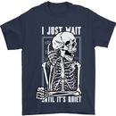 Teacher Ill Just Wait Teaching Maths Enlish Mens T-Shirt Cotton Gildan Navy Blue