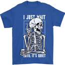 Teacher Ill Just Wait Teaching Maths Enlish Mens T-Shirt Cotton Gildan Royal Blue