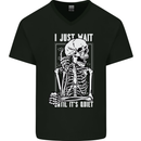 Teacher Ill Just Wait Teaching Maths Enlish Mens V-Neck Cotton T-Shirt Black