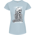 Teacher Ill Just Wait Teaching Maths Enlish Womens Petite Cut T-Shirt Light Blue