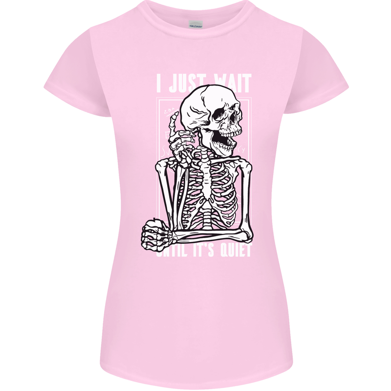 Teacher Ill Just Wait Teaching Maths Enlish Womens Petite Cut T-Shirt Light Pink