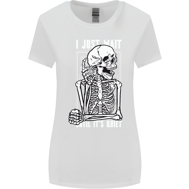 Teacher Ill Just Wait Teaching Maths Enlish Womens Wider Cut T-Shirt White