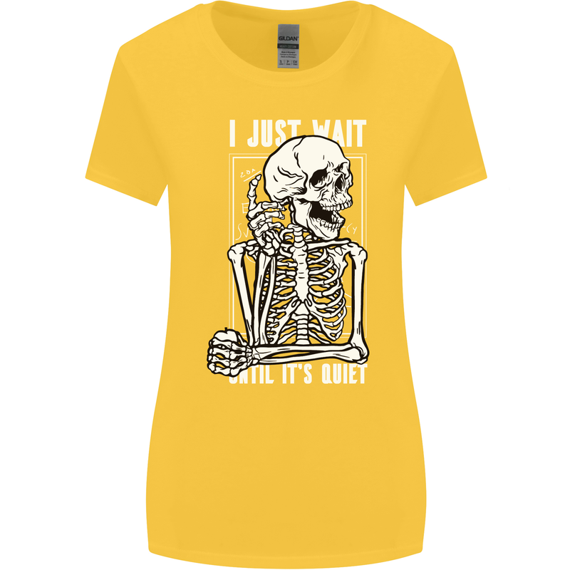 Teacher Ill Just Wait Teaching Maths Enlish Womens Wider Cut T-Shirt Yellow