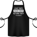 Teacher Love Them Return Funny Teaching Cotton Apron 100% Organic Black