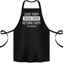 Teacher Love Them Return Funny Teaching Cotton Apron 100% Organic Black