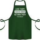 Teacher Love Them Return Funny Teaching Cotton Apron 100% Organic Forest Green