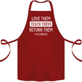 Teacher Love Them Return Funny Teaching Cotton Apron 100% Organic Maroon