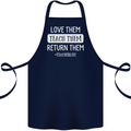 Teacher Love Them Return Funny Teaching Cotton Apron 100% Organic Navy Blue