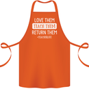 Teacher Love Them Return Funny Teaching Cotton Apron 100% Organic Orange