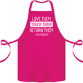 Teacher Love Them Return Funny Teaching Cotton Apron 100% Organic Pink