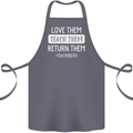 Teacher Love Them Return Funny Teaching Cotton Apron 100% Organic Steel
