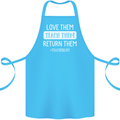 Teacher Love Them Return Funny Teaching Cotton Apron 100% Organic Turquoise