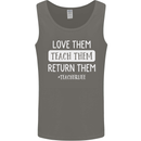 Teacher Love Them Return Funny Teaching Mens Vest Tank Top Charcoal