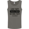 Teacher Love Them Return Funny Teaching Mens Vest Tank Top Charcoal