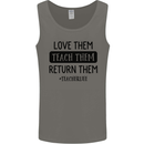 Teacher Love Them Return Funny Teaching Mens Vest Tank Top Charcoal