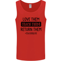 Teacher Love Them Return Funny Teaching Mens Vest Tank Top Red