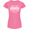 Teacher Love Them Return Funny Teaching Womens Petite Cut T-Shirt Azalea