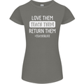 Teacher Love Them Return Funny Teaching Womens Petite Cut T-Shirt Charcoal