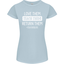Teacher Love Them Return Funny Teaching Womens Petite Cut T-Shirt Light Blue