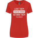 Teacher Love Them Return Funny Teaching Womens Wider Cut T-Shirt Red