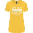 Teacher Love Them Return Funny Teaching Womens Wider Cut T-Shirt Yellow