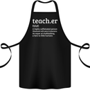 Teacher Maths English Science Sport Funny Cotton Apron 100% Organic Black