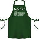 Teacher Maths English Science Sport Funny Cotton Apron 100% Organic Forest Green